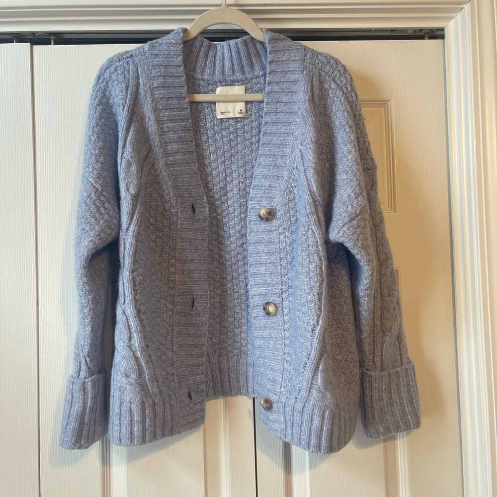 Abercrombie & Fitch Women's Light Blue Cardigan